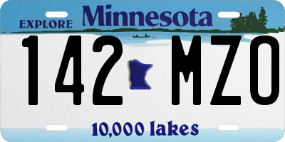MN license plate 142MZO