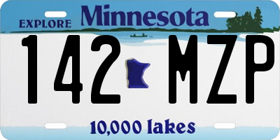 MN license plate 142MZP