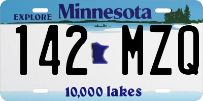 MN license plate 142MZQ