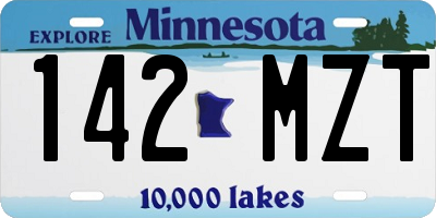 MN license plate 142MZT