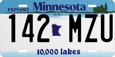 MN license plate 142MZU