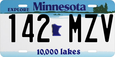 MN license plate 142MZV