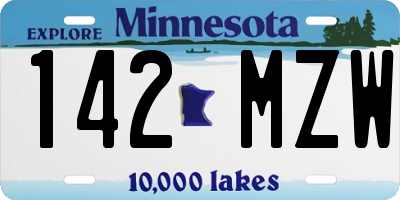 MN license plate 142MZW
