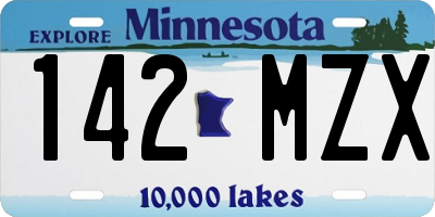 MN license plate 142MZX