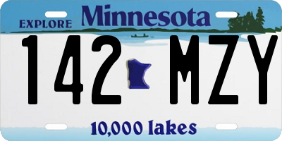 MN license plate 142MZY