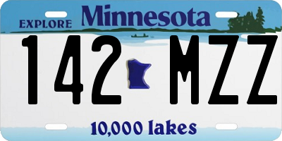 MN license plate 142MZZ