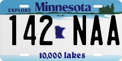 MN license plate 142NAA