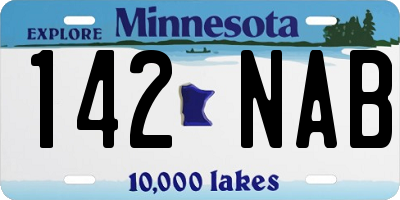 MN license plate 142NAB
