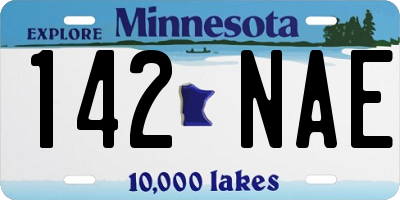 MN license plate 142NAE