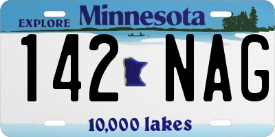 MN license plate 142NAG