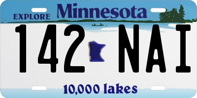 MN license plate 142NAI