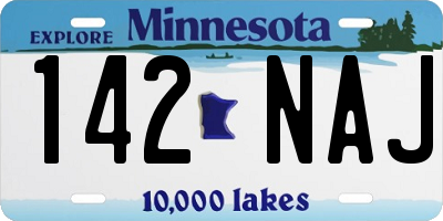 MN license plate 142NAJ