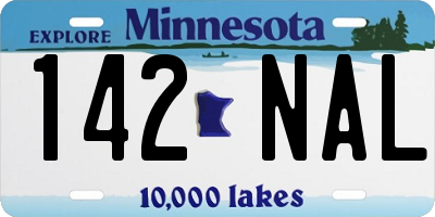 MN license plate 142NAL