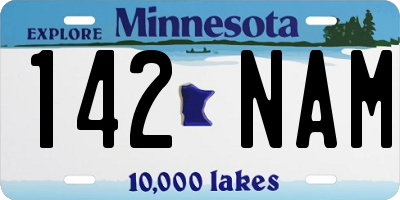 MN license plate 142NAM