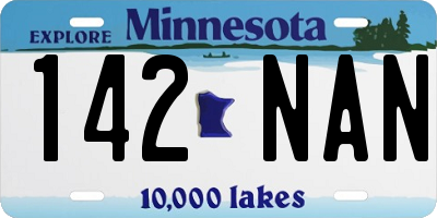 MN license plate 142NAN