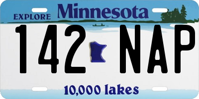 MN license plate 142NAP