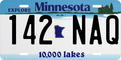MN license plate 142NAQ