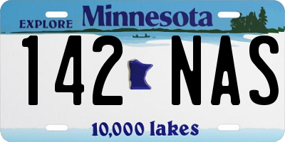 MN license plate 142NAS