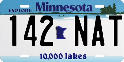 MN license plate 142NAT