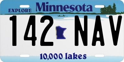 MN license plate 142NAV