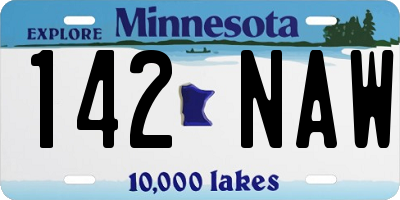 MN license plate 142NAW
