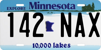 MN license plate 142NAX