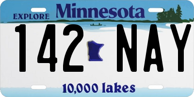 MN license plate 142NAY