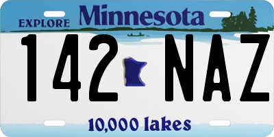 MN license plate 142NAZ