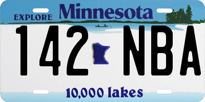 MN license plate 142NBA