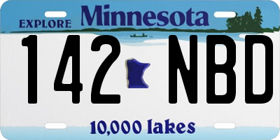 MN license plate 142NBD