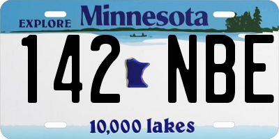MN license plate 142NBE
