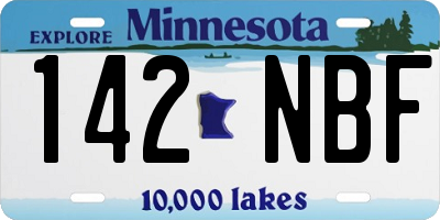 MN license plate 142NBF