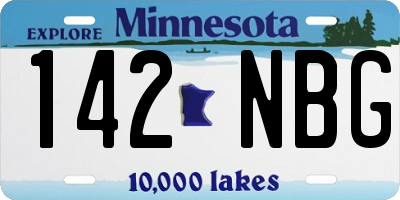 MN license plate 142NBG