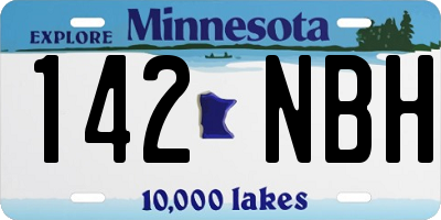 MN license plate 142NBH
