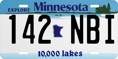 MN license plate 142NBI