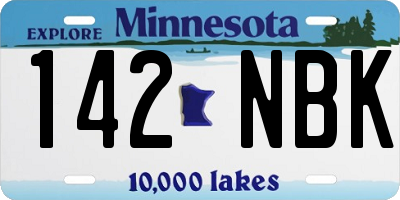 MN license plate 142NBK