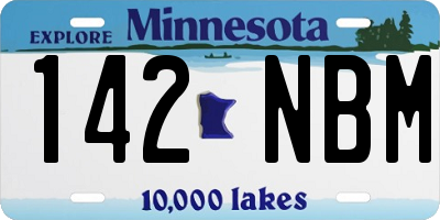MN license plate 142NBM