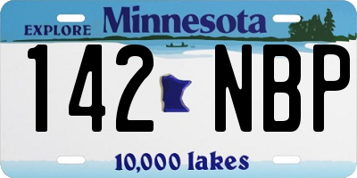 MN license plate 142NBP