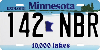 MN license plate 142NBR