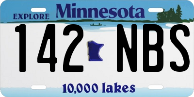 MN license plate 142NBS