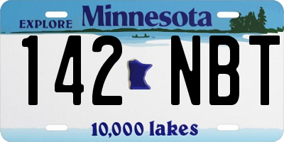 MN license plate 142NBT