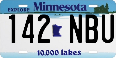MN license plate 142NBU