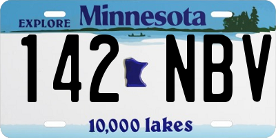 MN license plate 142NBV