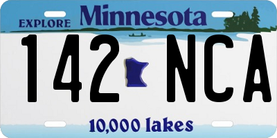 MN license plate 142NCA