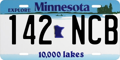 MN license plate 142NCB