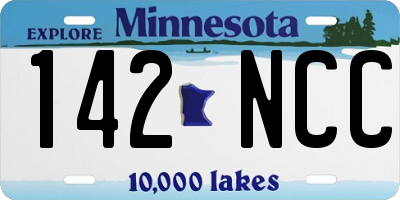 MN license plate 142NCC