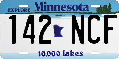 MN license plate 142NCF