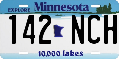MN license plate 142NCH