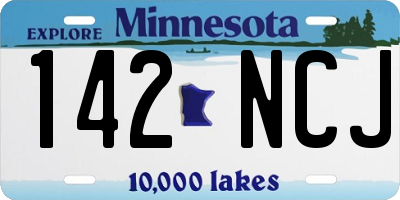MN license plate 142NCJ