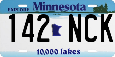 MN license plate 142NCK